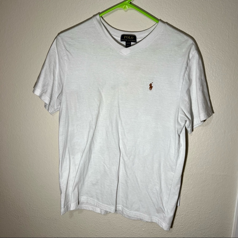 KIDS LARGE WHITE POLO TEE